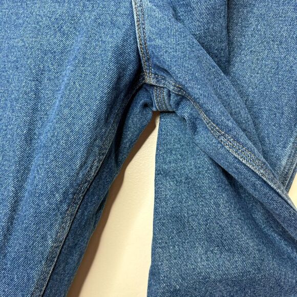 VTG Carhartt Jeans Men's 40x34 Darkstone Flannel Lined Washed Denim Dungaree Fit - Picture 5 of 8